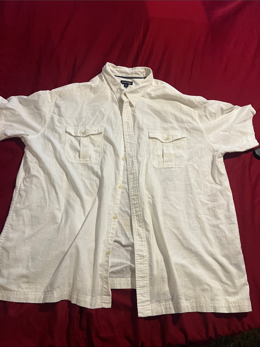 St. John’s Bay Men's White Short-Sleeve Button-Up Shirt